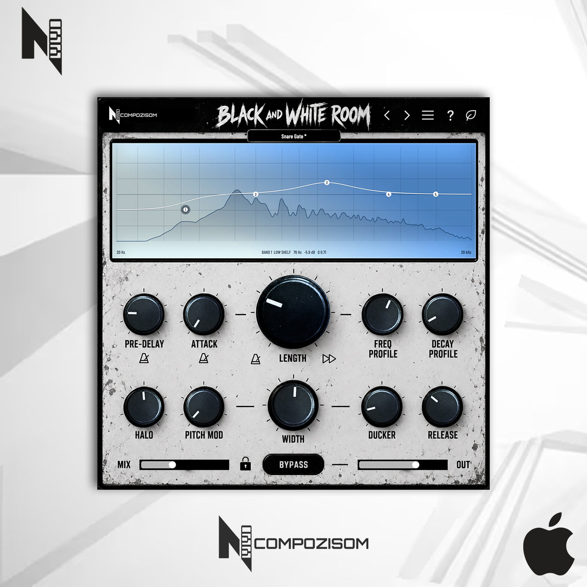 Black And White Room Compozisom Mac - 80 Presets de Reverb