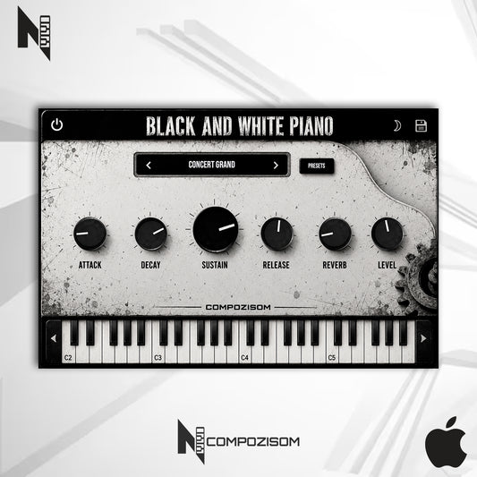 Black And White Piano Compozisom Mac - Grand Piano Realista