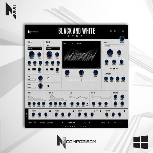 Black And White Synth Compozisom Windows - Synthetizador com 240 Presets