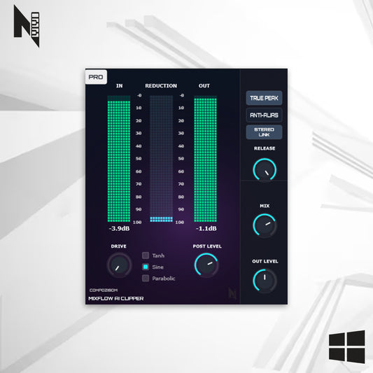 MixFlowAI Clipper Win - Pressão, Presença e Energia no Áudio - Plugin Exclusivo Compozisom