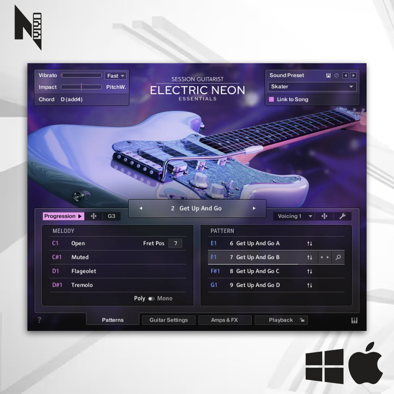 Native Instruments Session Guitarist Electric Neon Essentials - Livraria Kontakt