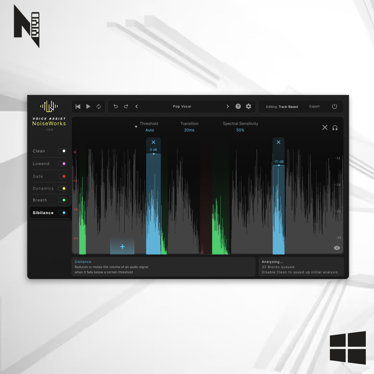 Noiseworks Voice Assist Windows - Limpeza e Preparação de Audio