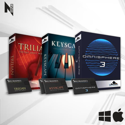 Pacote de Instrumentos Spectrasonics 2026 Omnisphere 3 + Keyscape + Trillian Win e Mac